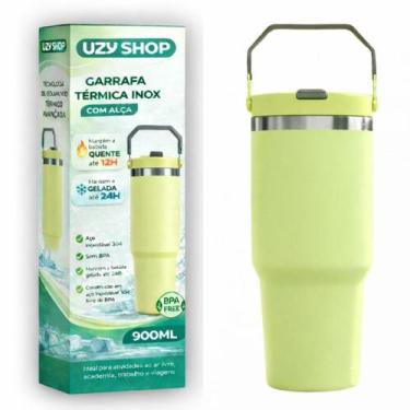 Imagem de Garrafa Térmica 900ml Isolamento a Vácuo Inox 24h Quente Frio Academia