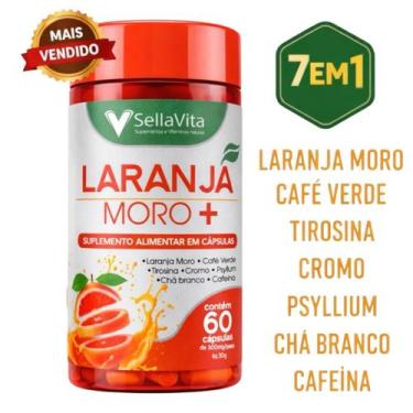 Imagem de Extrato de Laranja Moro Cromo Chá Verde 7em1 Sellavita 60 Cáps