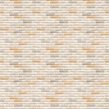 Imagem de Papel De Parede Pedra Clara Rejunte Branco Adesivo Sala