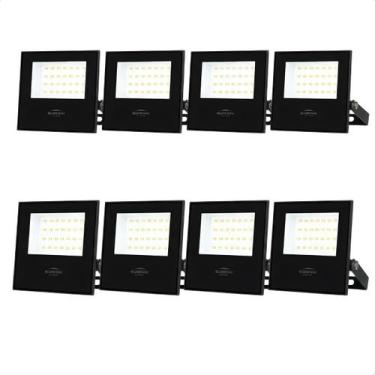 Imagem de Kit 8 Refletor Holofote Led Verde Slim 50W Jardim Blumenau Alumínio Pr