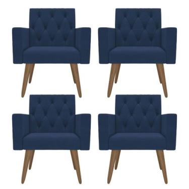 Imagem de Kit 4 Poltronas Capitonê Confortáveis Loja Recepção Sala - Móveis Mafe