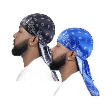 Imagem de Touca Turbante Masculina Estampada 2 Peças Durag Biker Headwrap Pirata