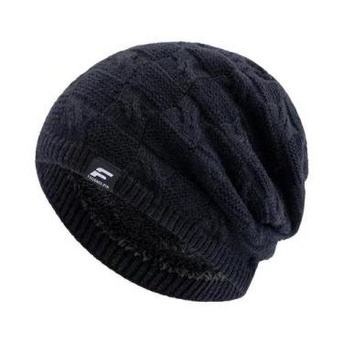 Imagem de Gorro De Inverno Unissex Em Tricô Com Forro De Pelúcia E Letra F, Boné