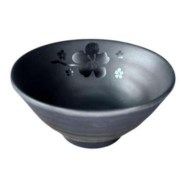Imagem de 2 Tigelas Japonesa Bowl Oriental Melamina Cumbuca Preto 300ml - Best