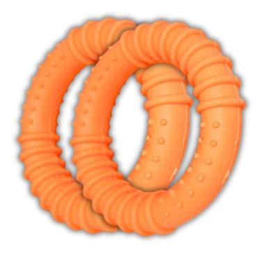 Imagem de 2x Mordedor Pet Argola Cor Laranja FAMAPET