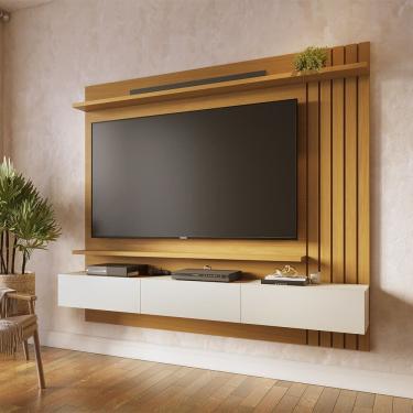 Imagem de Painel Home Suspenso Juriti 1.8 para Sala de TV até 70 Polegadas Naturale Off White Matte Colibri