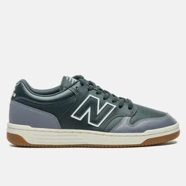 Imagem de Tênis New Balance 480 Low Preto Grafite Masculino Casual, 40, Preto, G