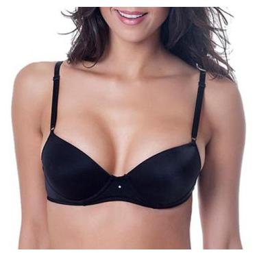 Imagem de Sutiã de microfibra com bojo massageador Lut Lingerie, Preto, GG