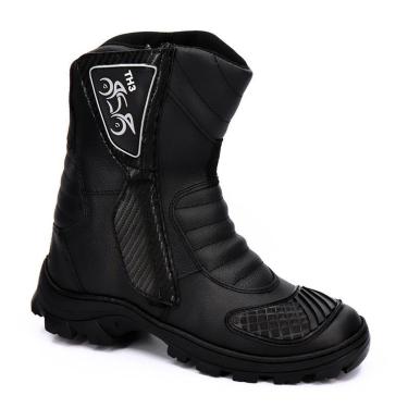 Imagem de Bota Motociclista Masculina Couro Cano Alto Costurada-Masculino