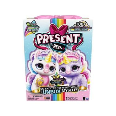 Imagem de Pelúcia Present Pets Unicórnio Emite Som - Sunny Brinquedos, Colorido