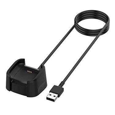 Imagem de Kissmart Carregador compatível com Fitbit Versa 2 (não para Versa/Versa Lite), cabo de carregamento de substituição base base base com cabo USB de 1 m para smartwatch Versa 2