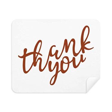 Imagem de Limpador de tela de pano de limpeza à mão citação elegante Thank You 2 peças tecido de camurça