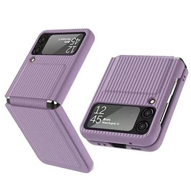 Imagem de Capa protetora de tela com design de maleta de silicone líquido para Samsung Galaxy Z Flip3 Flip 4 5G, capa protetora de tela com dobradiça macia, roxa, para Samsung Z Flip 4