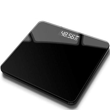Imagem de balanças balanças de banheiro com pesagem digital balança de peso corporal com design de canto arredondado, fita métrica de corpo, visor com luz de fundo, 28º 180 kg 400 lb
