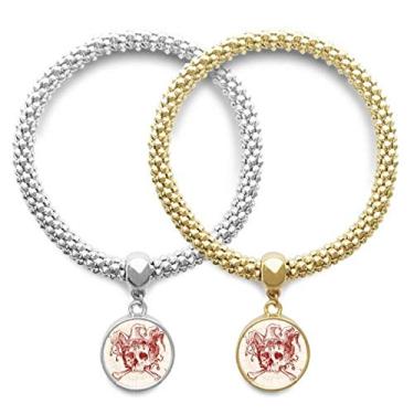 Imagem de DIYthinker Coringa Coringa Coroa Vermelha Esqueleto Padrão Cartão de Poker Pulseira Pingente Joia Corrente Presente Casal