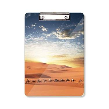 Imagem de Prancheta Blue Sky Journey Silk Road Camel Deserto Pasta, bloco de notas A4