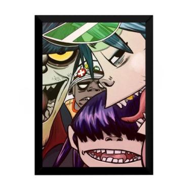 Imagem de Quadro Gorillaz Banda Virtual Rock Arte Poster Moldurado - Fanarte
