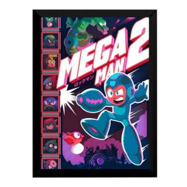Imagem de Quadro Mega Man 2 Nes Game Arte Poster Moldurado - Fanarte
