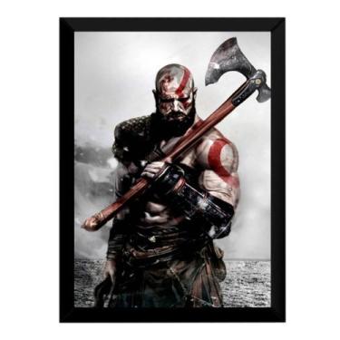 Imagem de Quadro Decorativo Fantastica Kratos Brutal God Of War 42x29c - Fanarte