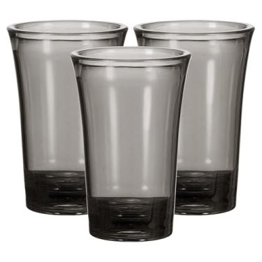 Imagem de HARFINGTON 3 peças de copos de dose de poliestireno de 34 g, copos de shot ombré, para coquetéis, copos redondos, bebidas alcoólicas, preto
