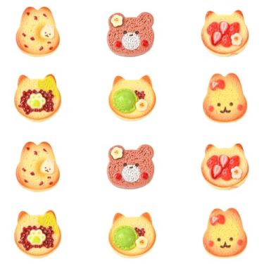 Imagem de Stiesy 60 peças, 6 estilos, imitação de resina, amuletos de geleca, forma de gato, coelho, urso, com cabochão de frutas, contas planas sem furos para fazer joias e pingentes de capa de telefone