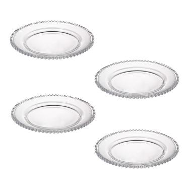 Imagem de Jogo de Pratos de Sobremesa L’Hermitage Bolinha Cristal – 4 Peças 