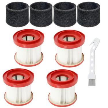 Imagem de Pacote com 4 filtros HEPA para aspiradores úmidos/secos - Compatível com aspiradores sem fio Milwaukee M18, M12, M28 Series (modelos 0780-20, 0880-20, 0960-20, 0970-20