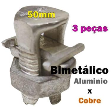 Imagem de Kit 3 Conector Split Bolt Parafuso Fendido para Emenda Cabos 50mm Bime