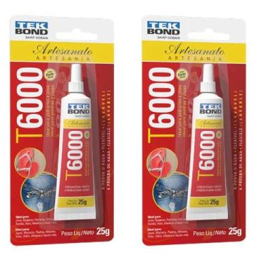 Imagem de 2 Adesivos Cola Permanente T6000 25g P/ Artesanato Tekbond