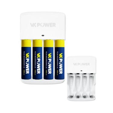 Imagem de Carregador De Pilhas Vivensis Vx Power com 4 Pilhas AAA ou AA, AAA