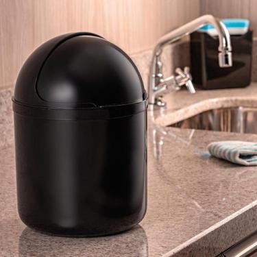 Imagem de Lixeira de Cozinha Preta UZ - Drumond Variedades