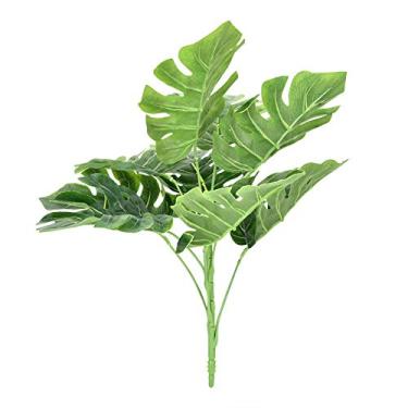Imagem de Jeanoko Folhas artificiais, hastes de vegetação de plantas artificiais para decoração de casa, plantas falsas para mesa interna, escritório, sala de estar, decorações de centro de mesa de casamento