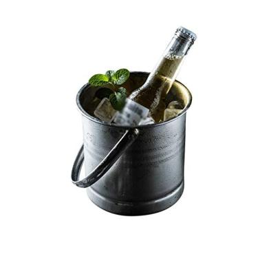 Imagem de Balde de gelo espesso de aço inoxidável balde de gelo com isolamento doméstico balde de gelo balde de cerveja