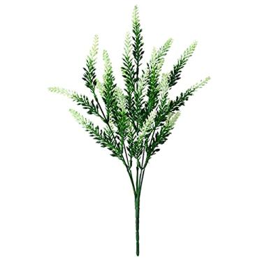 Imagem de Yalych 1 pacote de flores artificiais roxas artificiais para casa flores artificiais artificiais flores artificiais brancas flores artificiais a granel (cor: branco, tamanho: tamanho único)