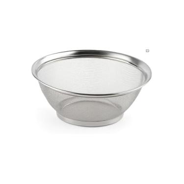 Imagem de Cesta Premium em Aço Inox, 25cm de Diâmetro, Design Vazado para Frutas e Pães, Acabamento Inox, Ideal para Cozinha e Mesa