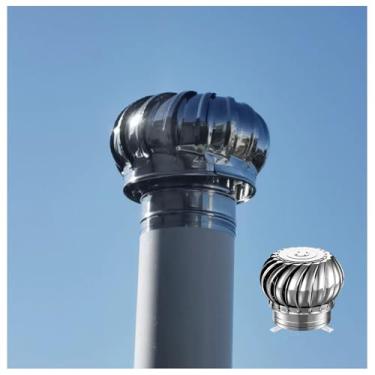 Imagem de Capa giratória de chaminé de aço inoxidável 304, aberturas de teto giratórias, turbina de ventilador de telhado, tampa de escape de aço inoxidável, saída de ventilação de ar, sem perda de eletricidade