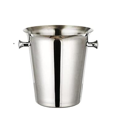 Imagem de Balde de gelo barra de aço inoxidável balde de gelo duas alças balde de champanhe balde de vinho dourado recipiente de barril de vinho ktv clube bar ferramentas