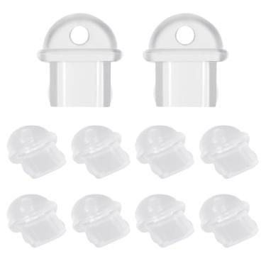 Imagem de Gadpiparty 10 plugues de porta de carregamento, plugues protetores de poeira transparentes para dispositivos protetores de porta de carregamento fácil instalação evita sujeira e umidade