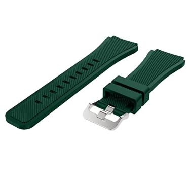 Imagem de FULNES 22 20mm Pulseira de silicone para Galaxy Watch 46 42mm Correias esportivas para Samsung Gear S3 Frontier/Classic Active 2 Para Huawei Watch GT2 (Cor: Verde Exército, Tamanho: 20mm Universal)