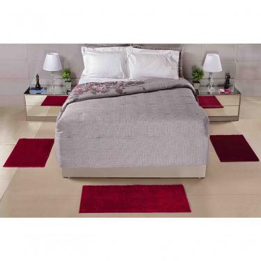 Imagem de Kit 3pçs Tapete Quarto Classic Shaggy 17mm Rubi
