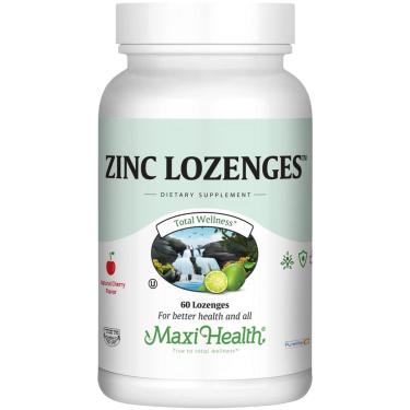 Imagem de Suplemento Maxi Health: pastilhas de zinco de 10 mg com vitamina C (60 comprimidos para mastigar)-Unissex