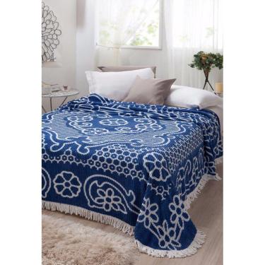 Imagem de Colcha Casal Chenille Jolitex 220 X 240 Bruna Azul