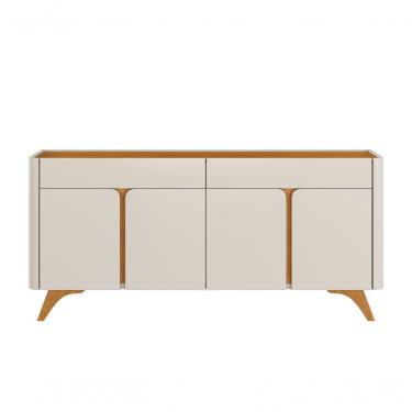 Imagem de Buffet Aros 4 Portas Pés Madeira Maciça - Mavaular Off White-naturalle