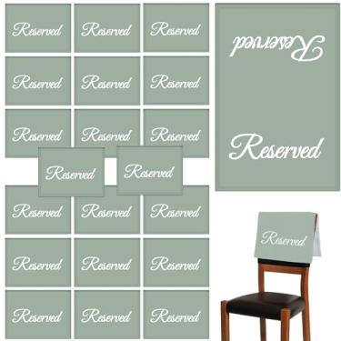 Imagem de CHENGU Pacote com 20 placas reservadas para cadeira de assento, letreiros de igreja, bancos reservados, panos para casamento, reunião ou evento, 29 x 43 cm (verde sálvia)