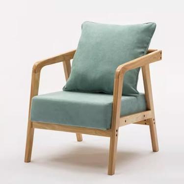 Imagem de UISLA Braço de balanço moderno de linho de algodão preguiçoso de meados do século com almofada confortável para sala de estar