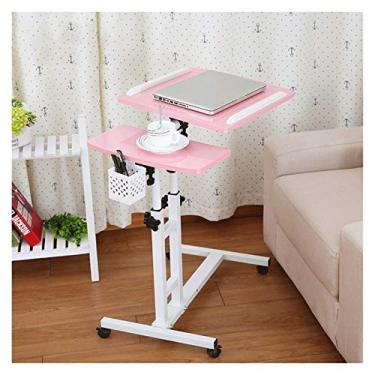 Imagem de Mesa lateral em forma de C, multifuncional, simples, moderna, móvel, cabeceira, computador, mesa de sofá, mesa pequena, mesa sobre cama (cor: 02) (2)