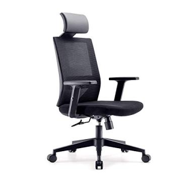 Imagem de Escritório executivo, mesa de escritório ergonômica, computador com encosto alto, suporte lombar, apoio de braço dobrável, giratório, ajustável, tarefa