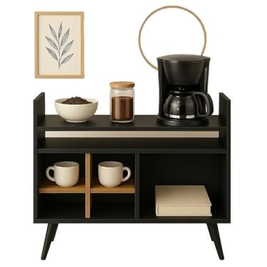 Imagem de Buffet Aparador Cantinho Café Gourmet Barzinho Retro(PRETO NATURE)