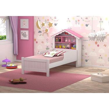 Imagem de Cama Casinha com Nichos Princesa Rosa com Colchão Vitamov
