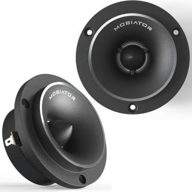 Imagem de mobiator Tweeter T200 Super Bullet de 9,5 cm | Diafragma de alumínio, bobina de voz de 2,5 cm, 100W RMS, máximo de 400 W, crossover integrado - Tweeter de áudio automotivo profissional (individual)